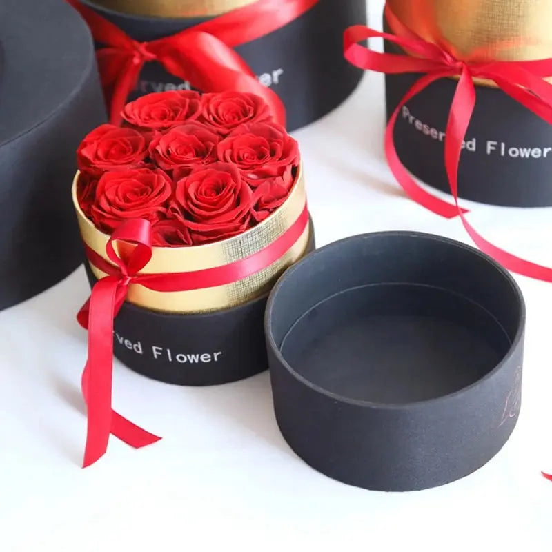 Valentines Day Gift Eternal Roses Boxed - Preserved Real Rose Flowers - Holiday Spirit Shop