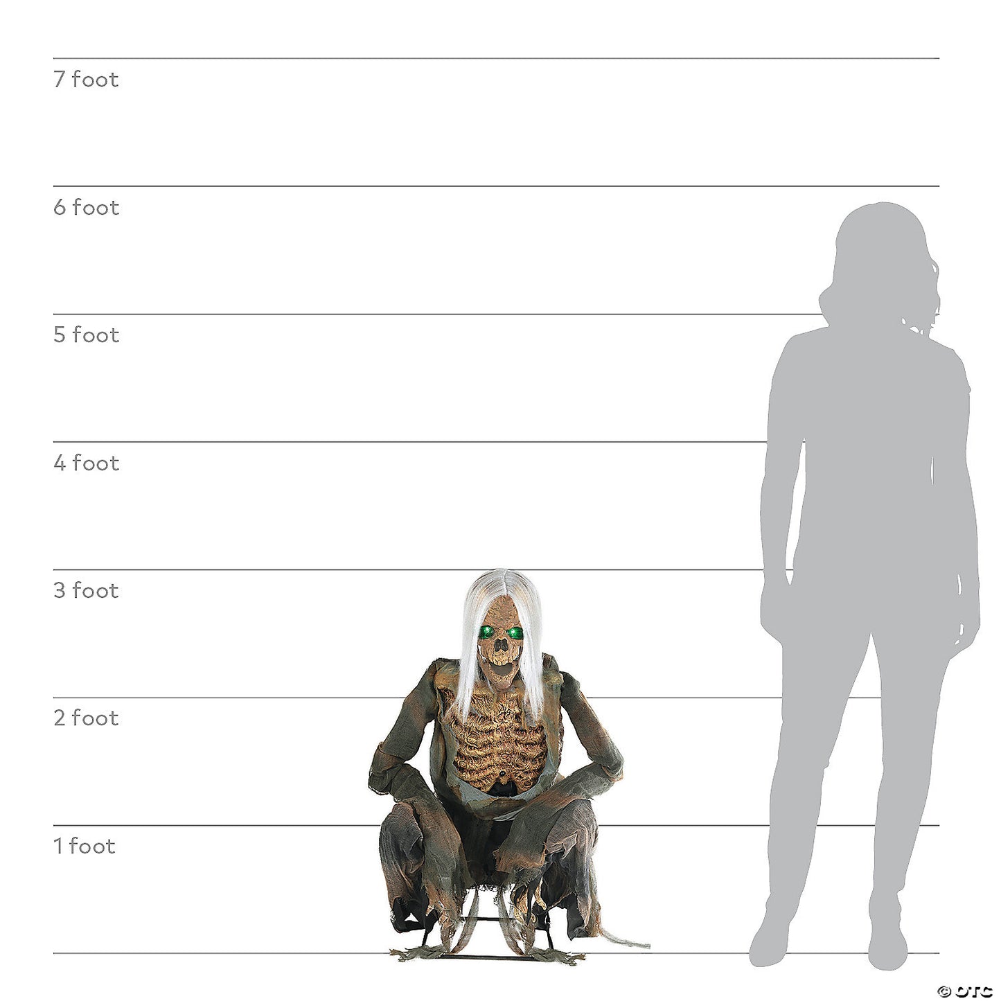 3 Ft Animated Crouching Bones Prop