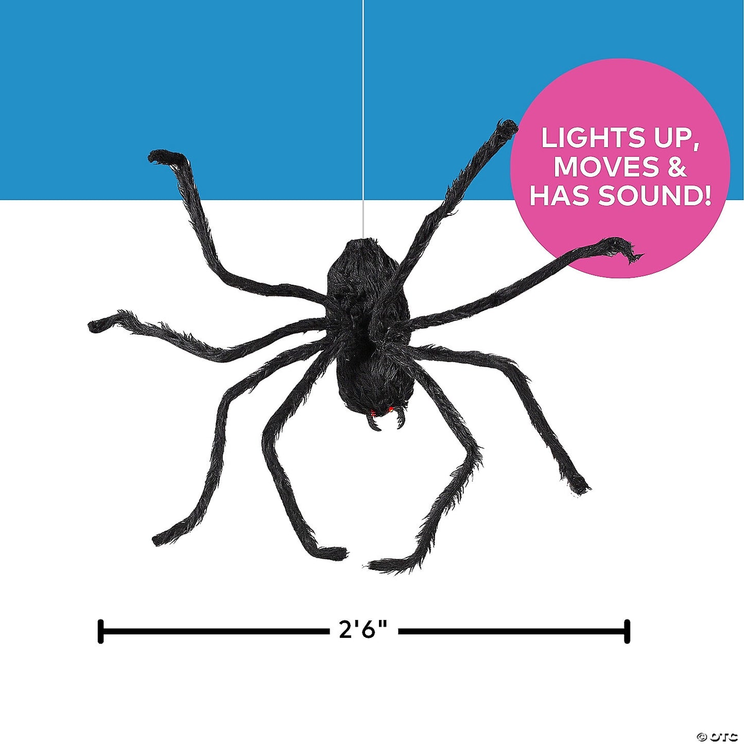 31" Animated Hairy Black Spider