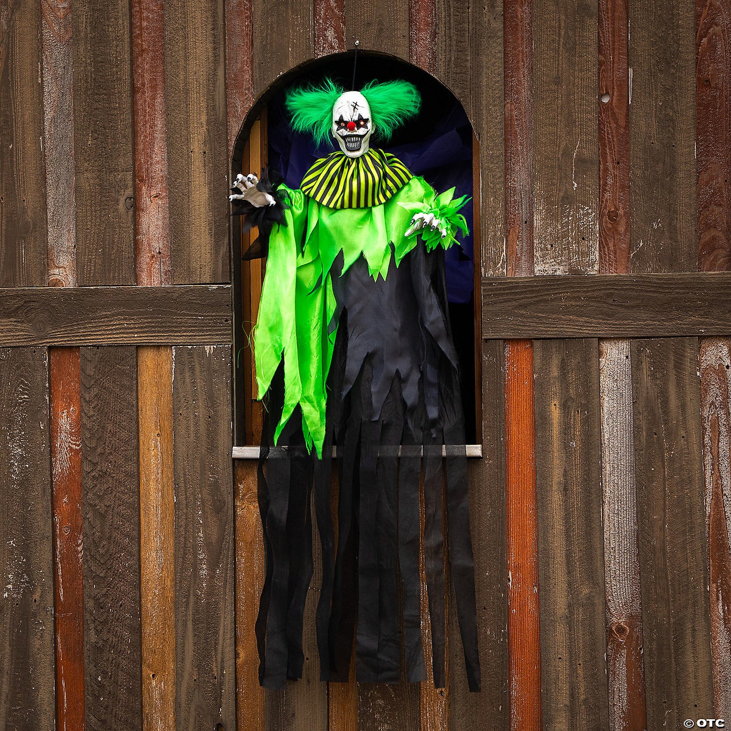 4 Ft Green & Black Hanging Clown