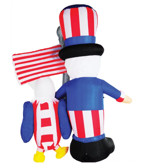 6 FT July 4th Uncle Sam Inflatable with LED Lights - Holiday Spirit Shop