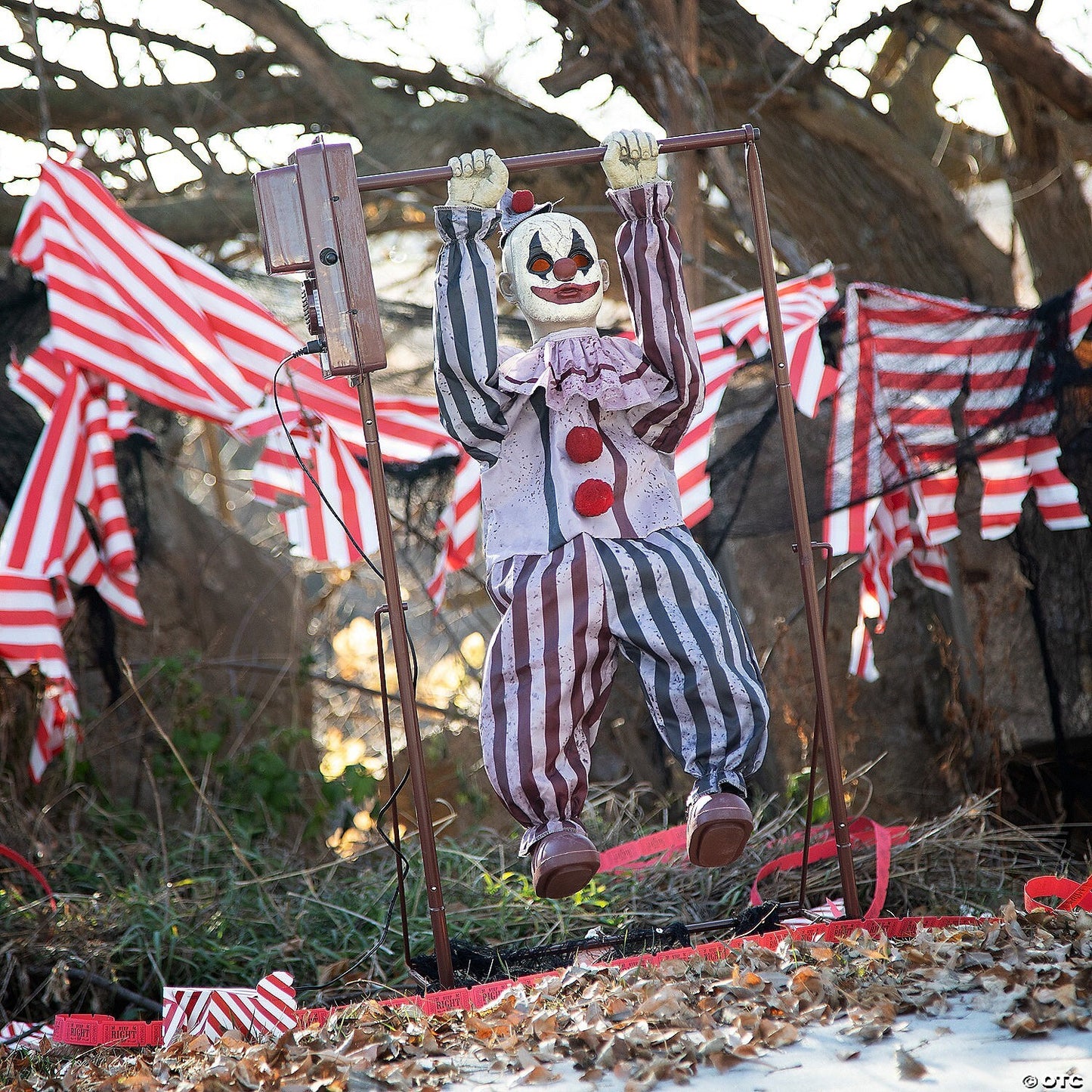 Halloween Animatronic Tumbling Evil Clown Doll Circus Carnival Haunted Prop