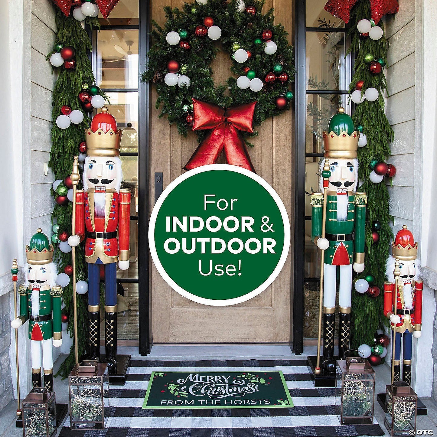 5 Ft Giant Nutcracker Toy Soldier Wood Christmas Outdoor Decoration Prop Green