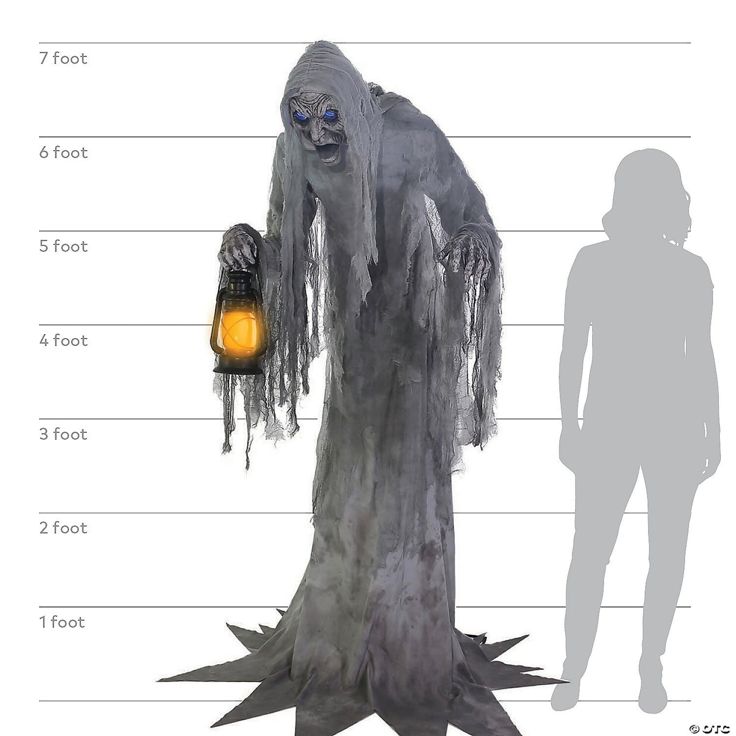 Life Size Wailing Phantom Ghost Zombie Reaper Animated Halloween Yard Haunt Prop