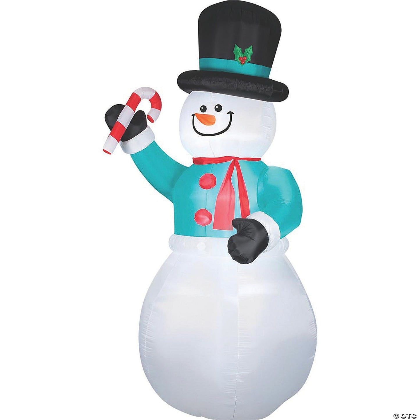 72" Snowman with Candy Cane Lighted Christmas Inflatable Outdoor Yard Decoration