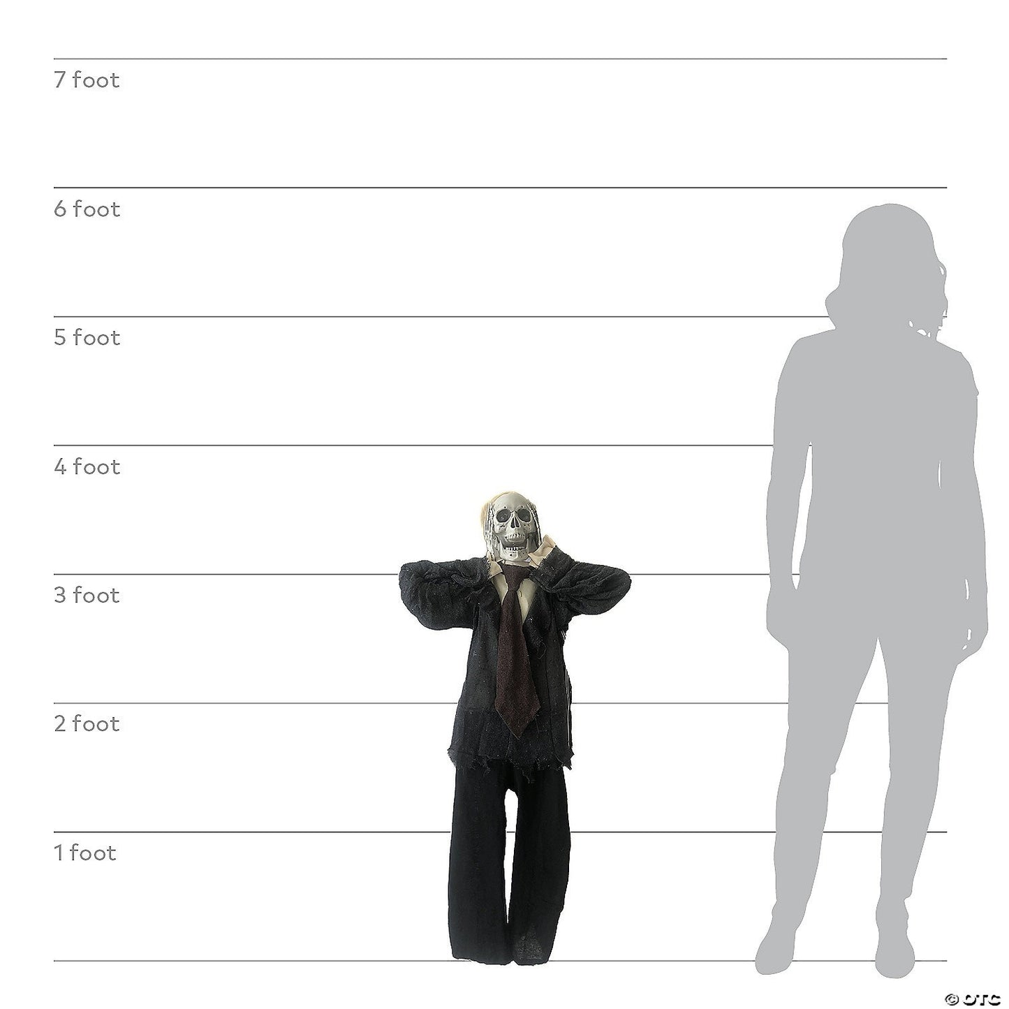 43" Hanging Skeleton Animated Halloween Decoration Haunted Cemetery Grave Prop