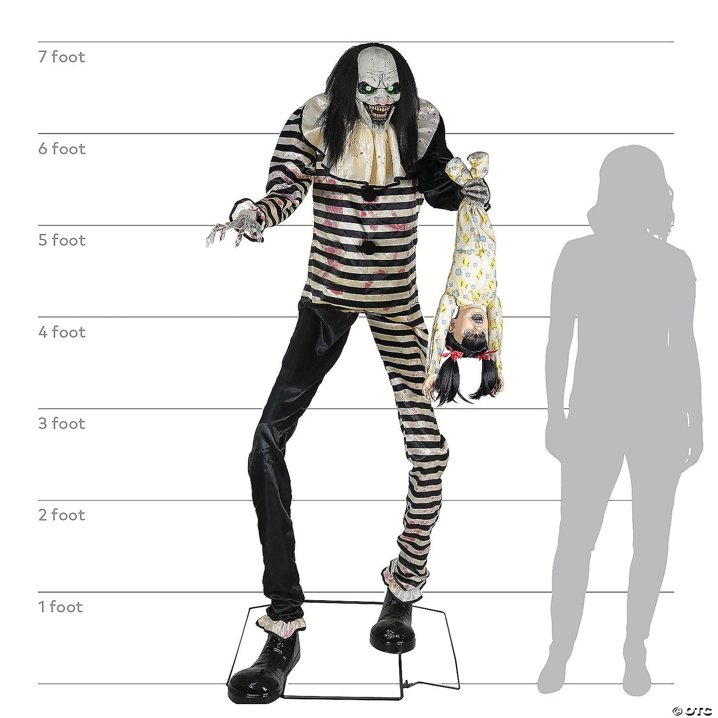 Life Size 7 Ft Sweet Dreams Clown Killer Circus Animatronic Halloween Haunt Prop