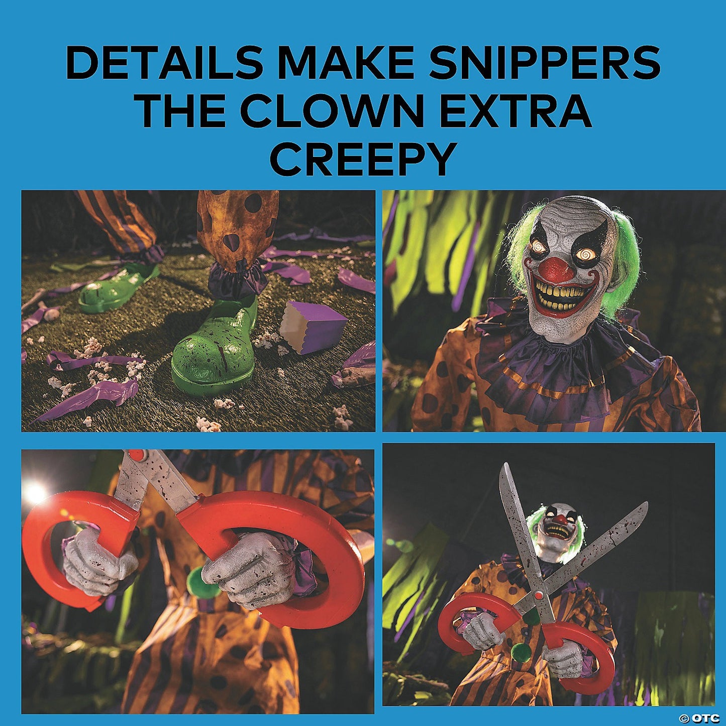 6 Ft Evil Snippers Clown Animatronic Halloween Spirit Haunt Prop 2025 Scissors