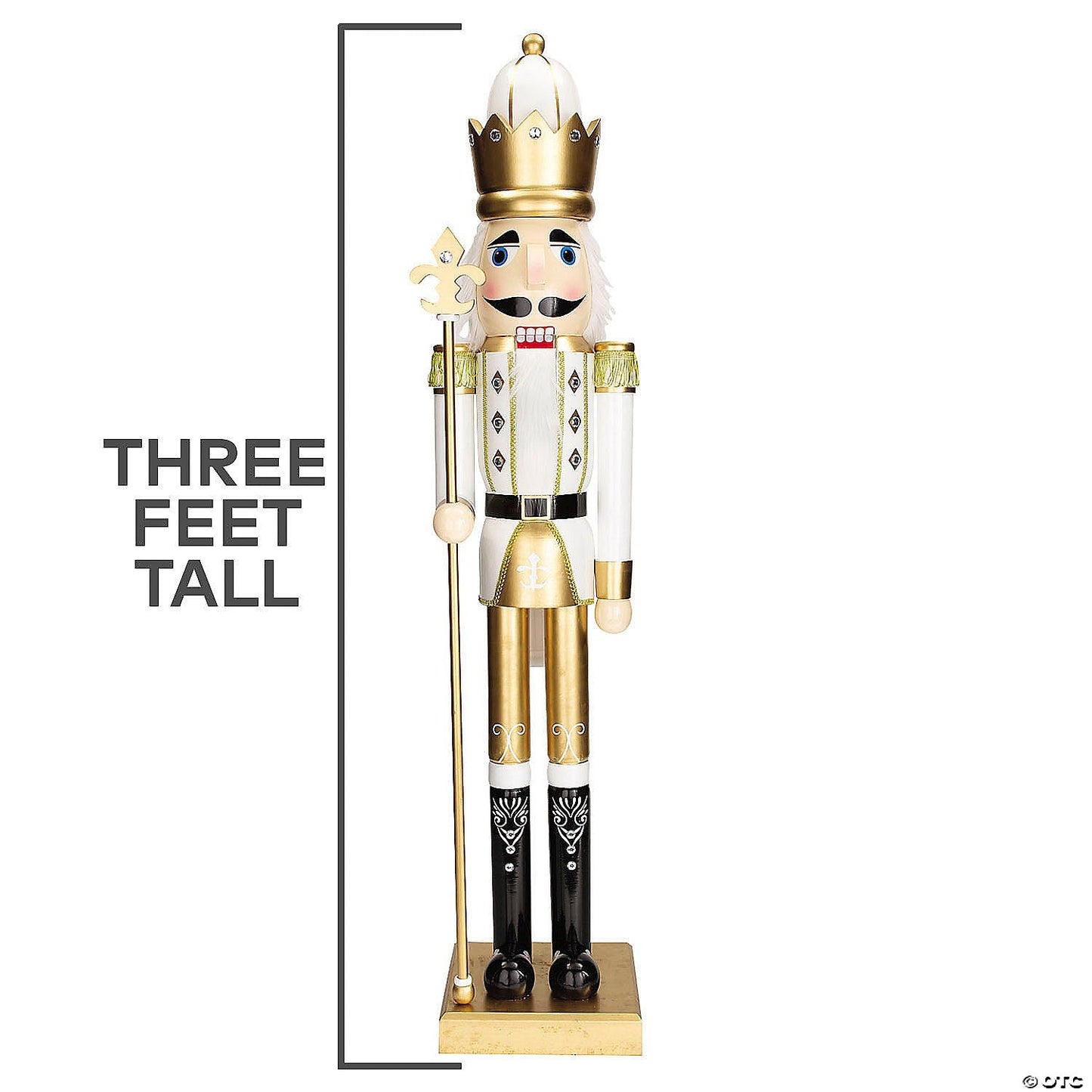3 Ft Giant Nutcracker Toy Soldier Wood Christmas Outdoor Decoration Prop Gold