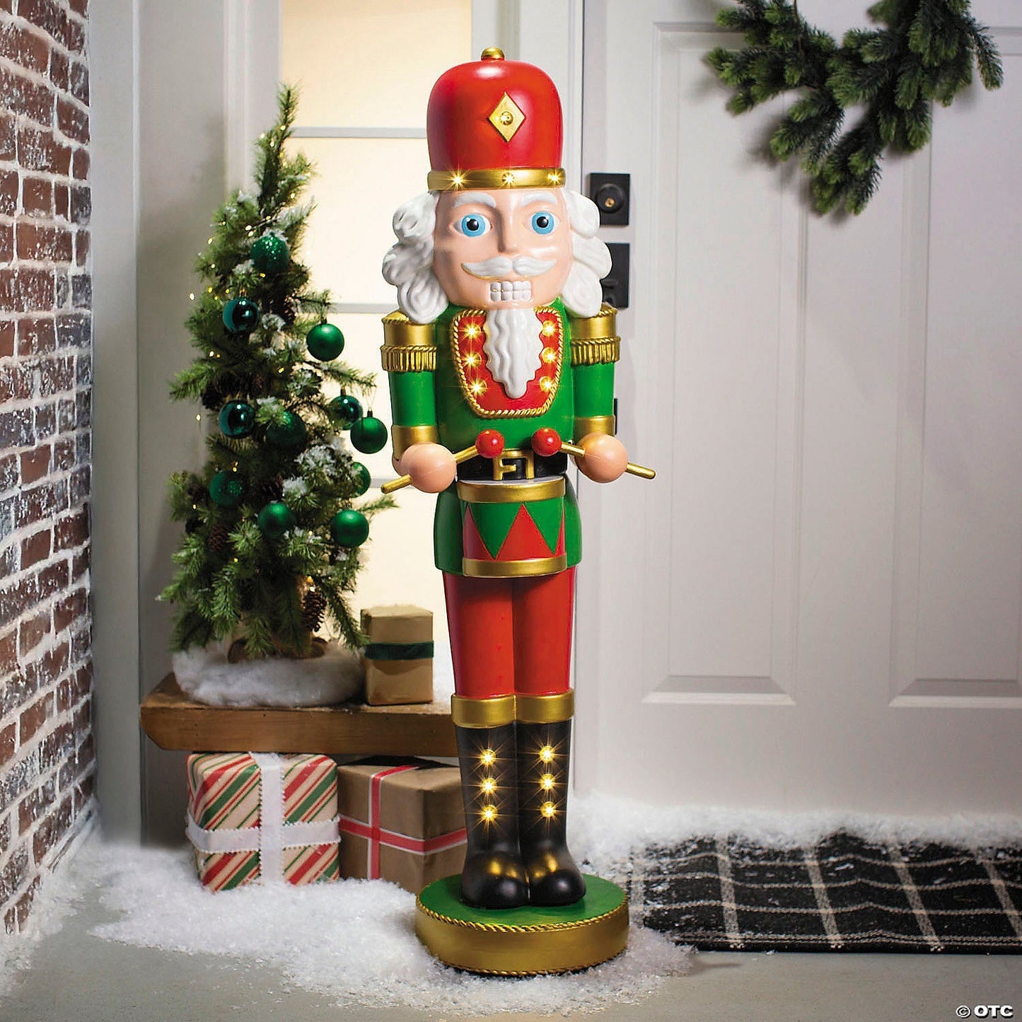 4 Ft Giant Nutcracker Soldier Drum Lighted Christmas Outdoor Decoration Light Up