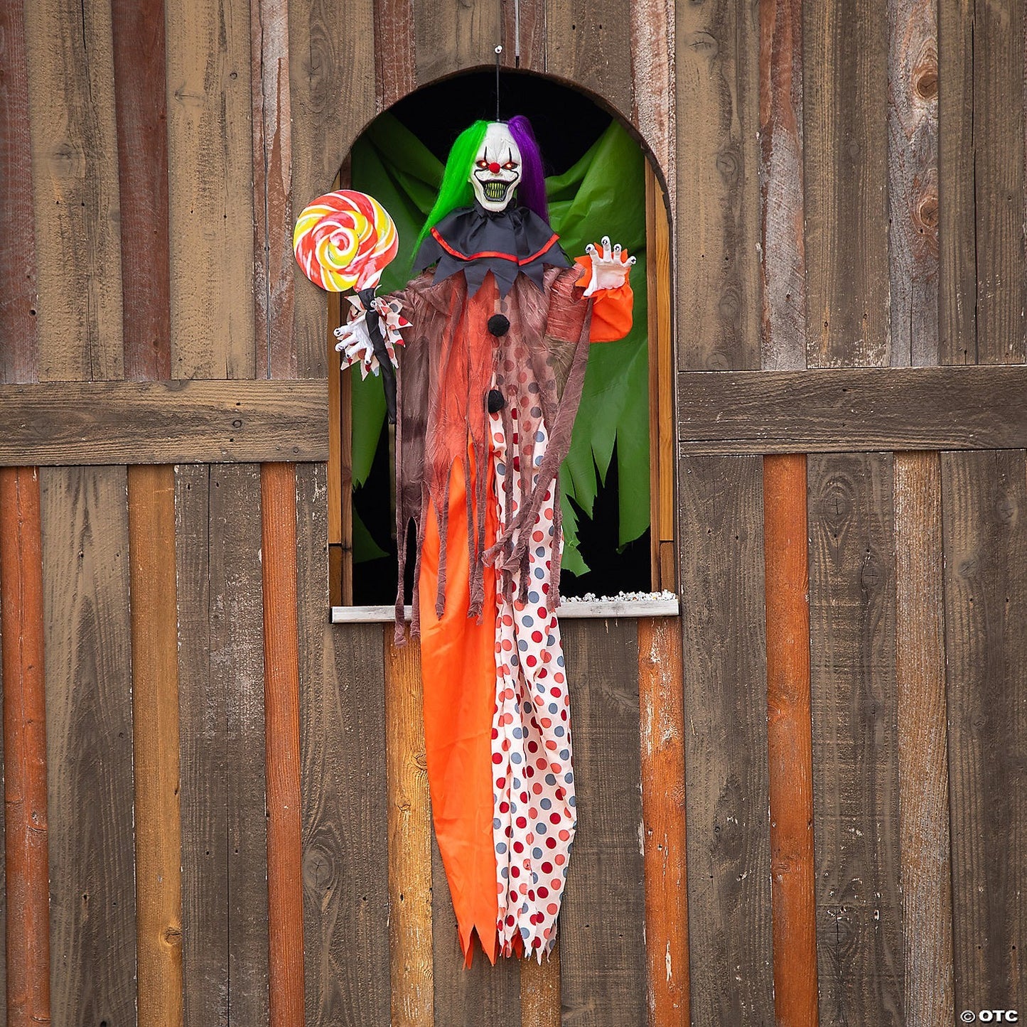 53" Hanging Evil Clown Animated Halloween Decoration Outdoor Haunt Yard Prop