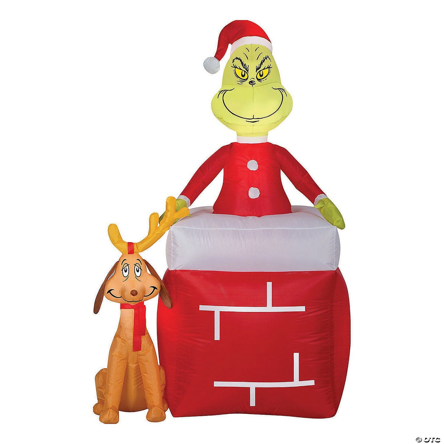 66" Grinch Max Chimney Inflatable Christmas Outdoor Yard Decor LED Lighted