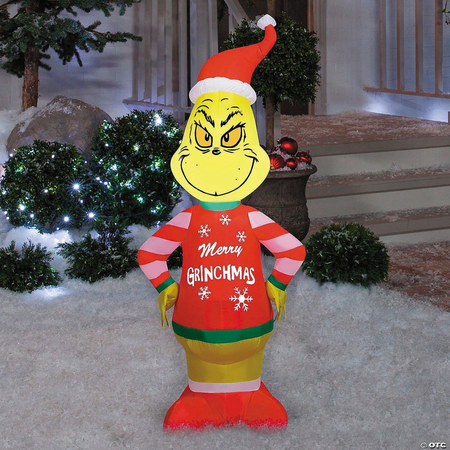 4 Ft Grinch Merry Grinchmas Sweater Inflatable Christmas Outdoor Yard Decoration