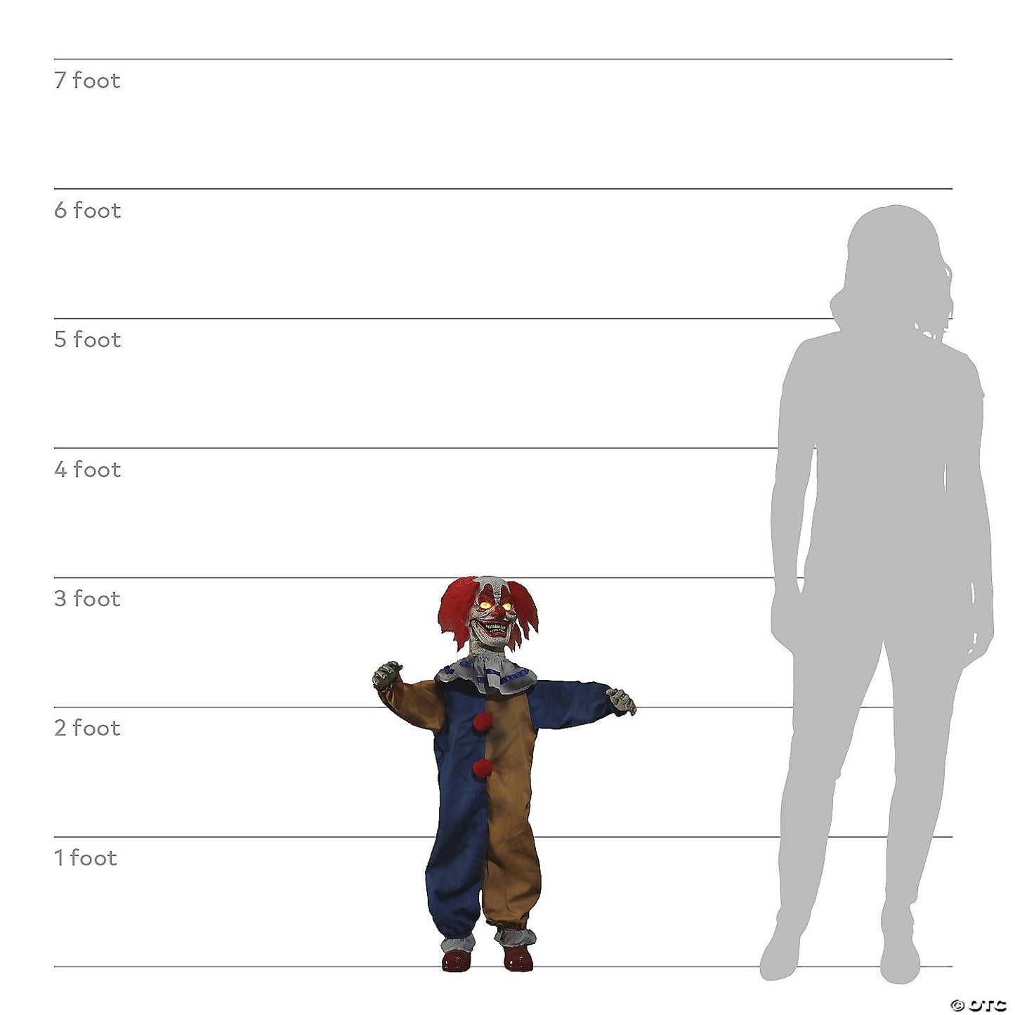 See Video! 36" Little Top Clown Animated Halloween Decoration Prop Outdoor