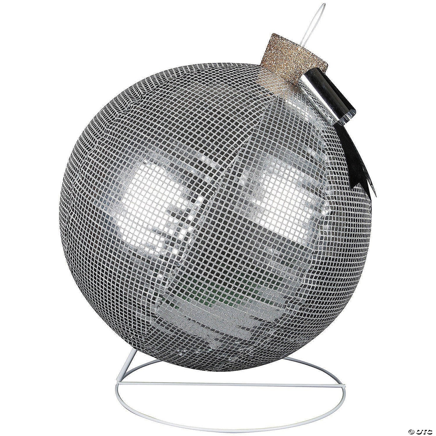 32" Giant Sparkle Silver Lighted Christmas Ornament Outdoor Yard Decoration Ball