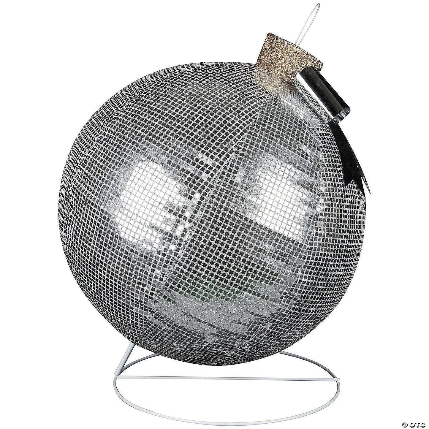 32" Giant Sparkle Silver Lighted Christmas Ornament Yard Decor