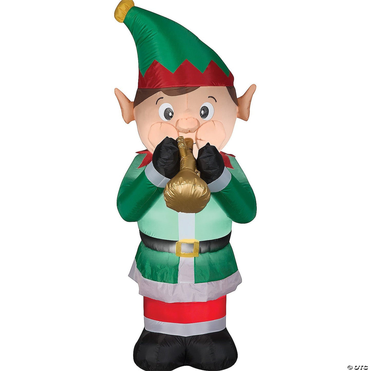 6 Ft Animated Elf w Trumpet Christmas Inflatable Outdoor Yard Decoration Lighted