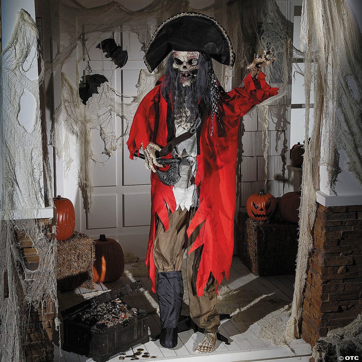See Video! LifeSize 6 FT Pirate Animated Halloween Decoration Haunt Prop Outdoor