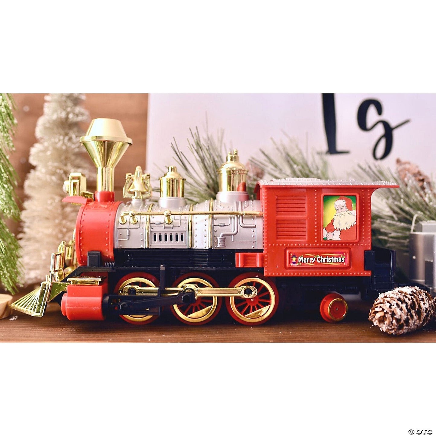 Jumbo Express Animated Santa Christmas Tree Train with Smoke Effect & Lights