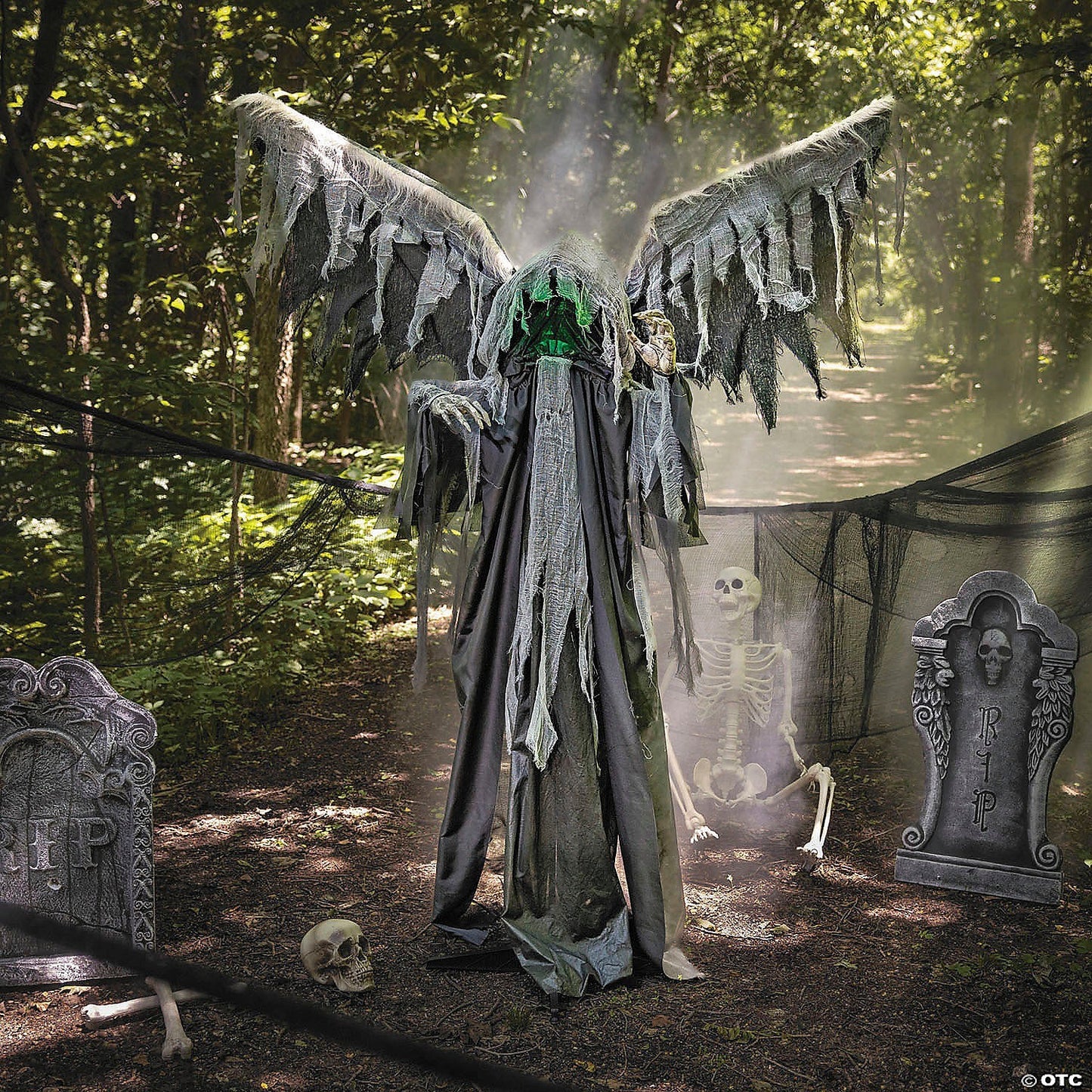 5 Ft 8" Graveyard Reaper w Animated Wings Halloween Haunted Spirit Prop 2025