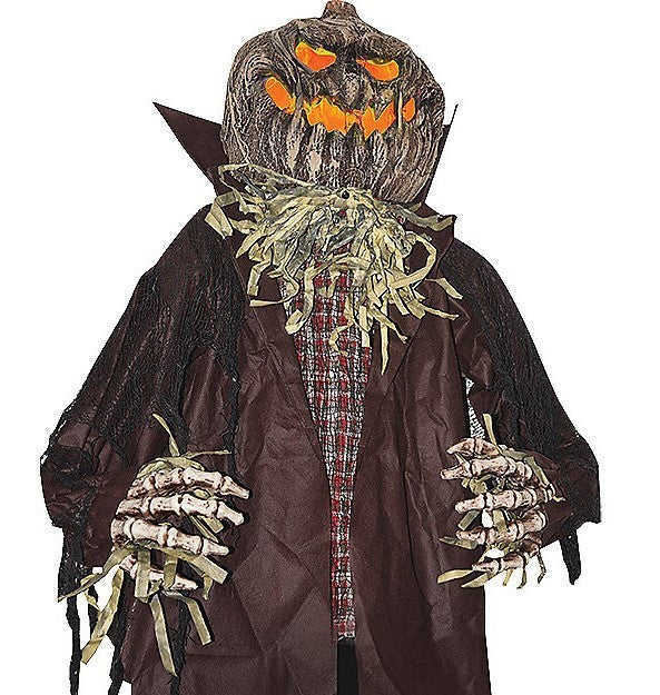 LifeSize Pumpkin Scarecrow Skeleton Animated Halloween Outdoor Decor Haunt Prop