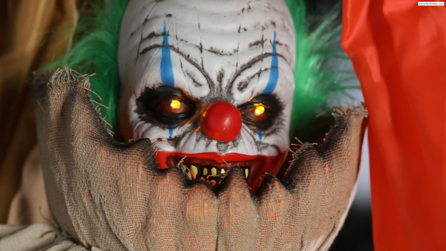5.10 Ft Animated Pop Up Clown Head Pumpkin Man Halloween Haunt Prop Spirit Jack
