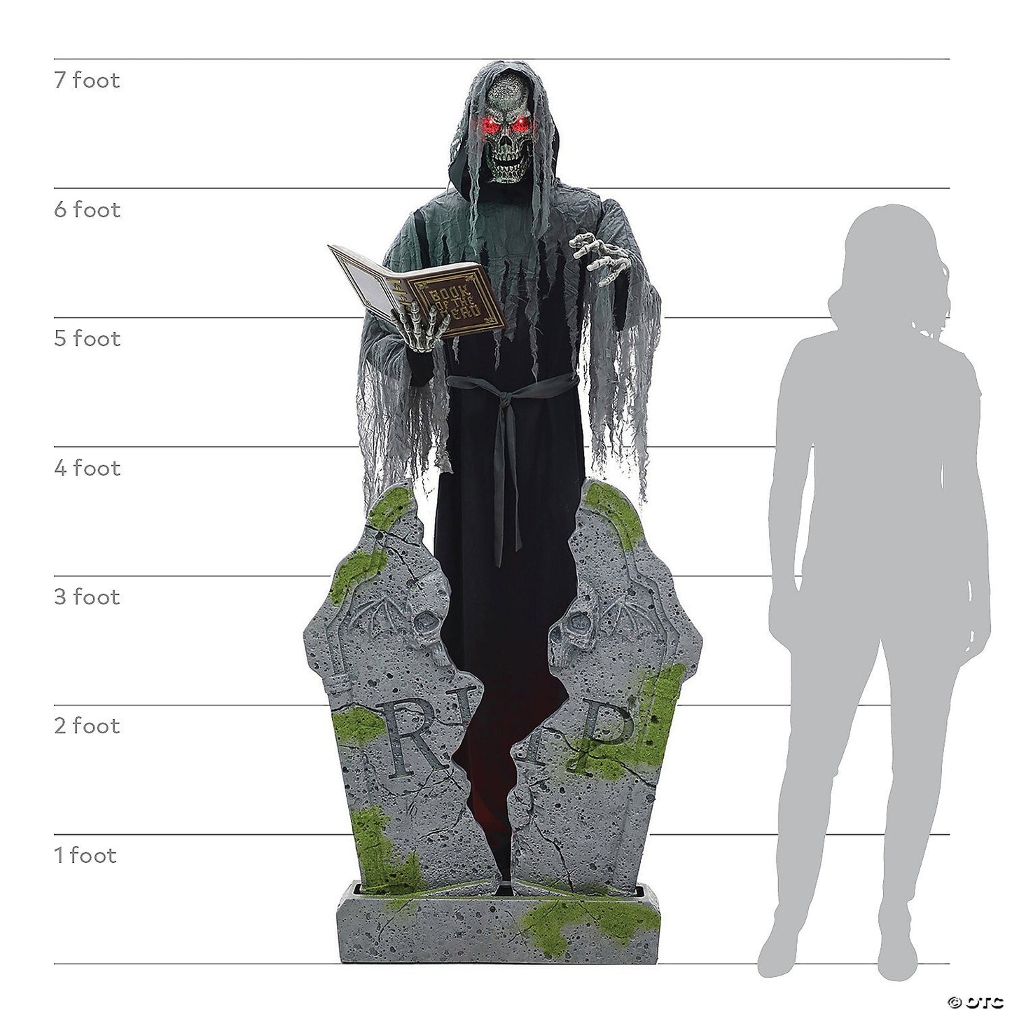 7 Ft Soul Stealer Tombstone Graveyard Animatronic Halloween Haunt Prop Animated