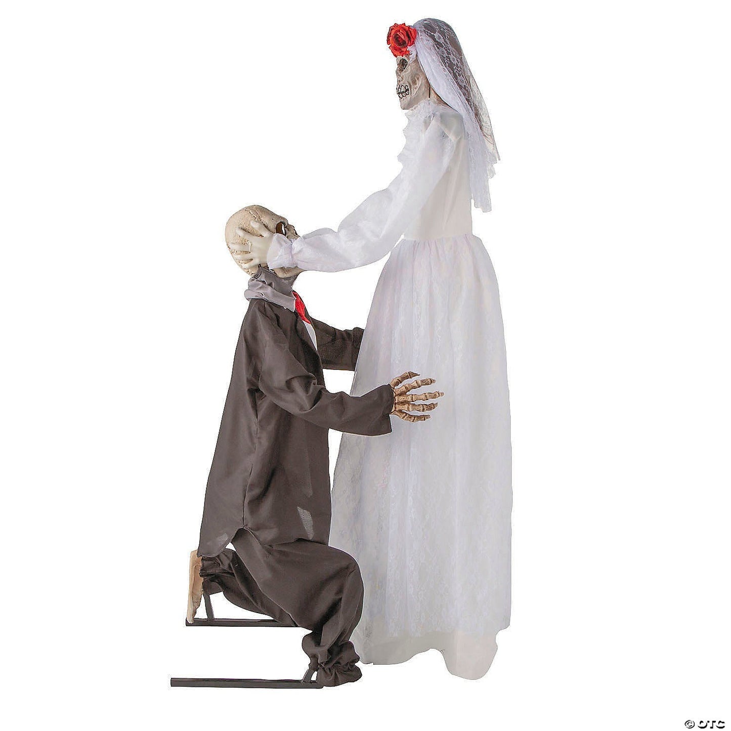 5 Ft 10" Animated Halloween Bride Groom Skeleton Haunted Spirit Prop Decor 2025
