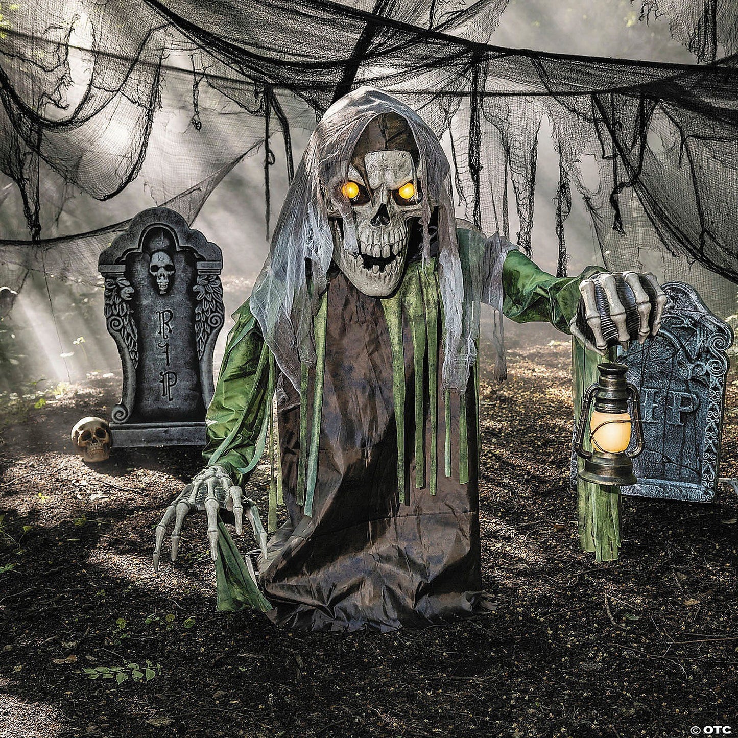 4.10Ft Rotten Reaper Skeleton Grave Spirit Animatronic Halloween Haunt Prop 2025