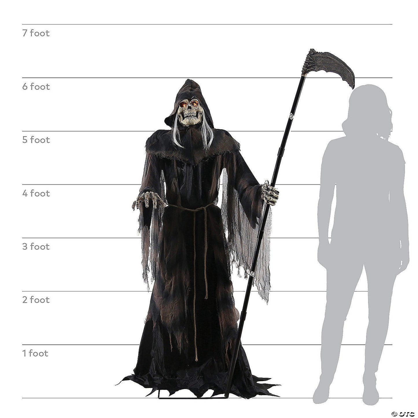6 Ft Lunging Reaper Animatronic Halloween Spirit Haunted Graveyard Skeleton Prop