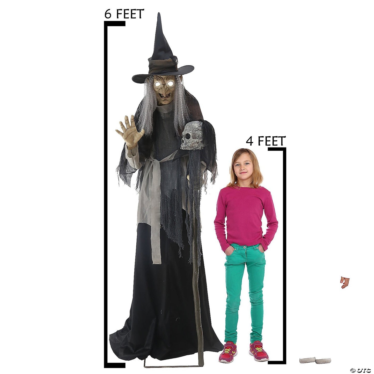 6 Ft Lunging Haggard Witch Crone Talk Animatronic Halloween Haunted Prop Decor