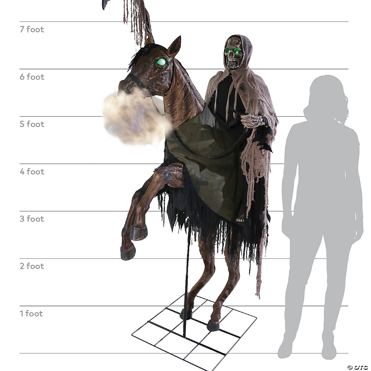 7 Ft Reapers Ride Animated Skeleton Horse Halloween Haunted Prop Sleepy Hollow