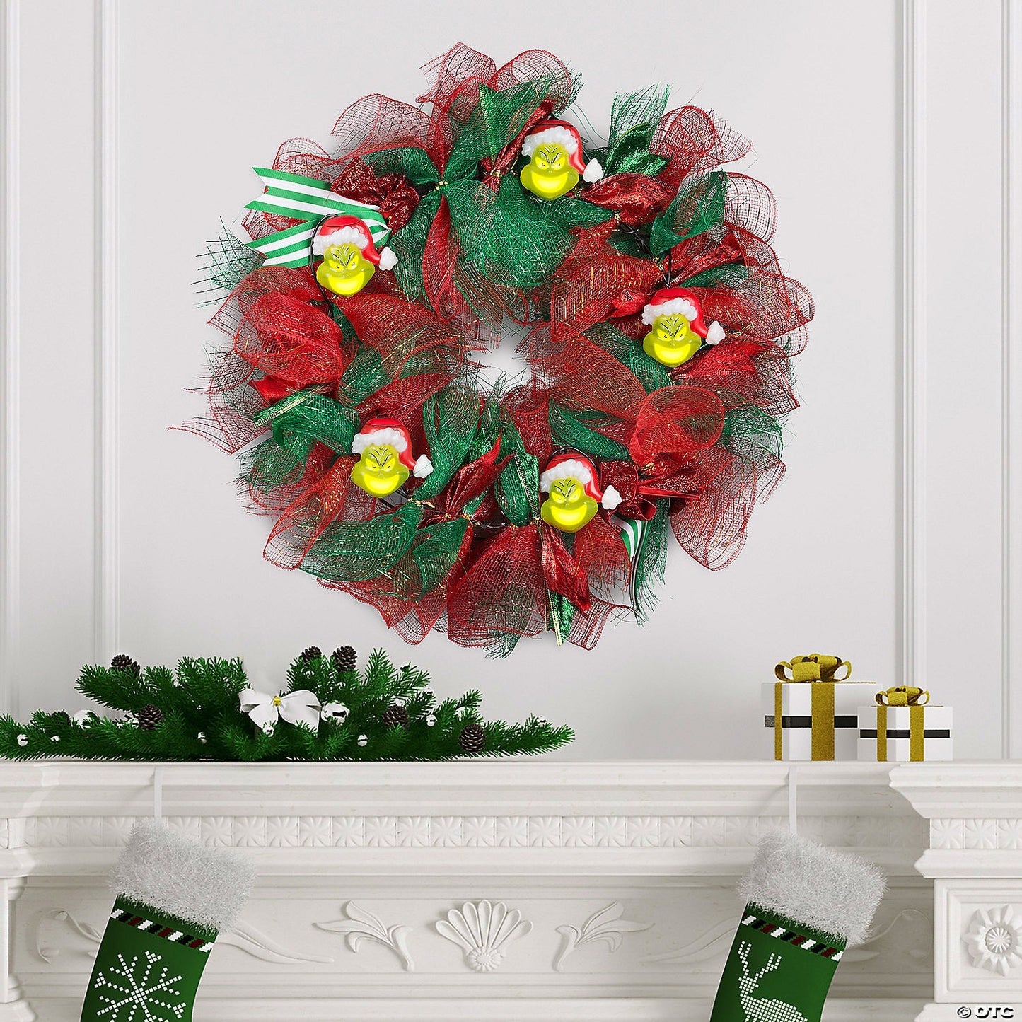 22" Animated Musical Grinch Lighted Wreath Christmas Decoration Door Dr. Seuss