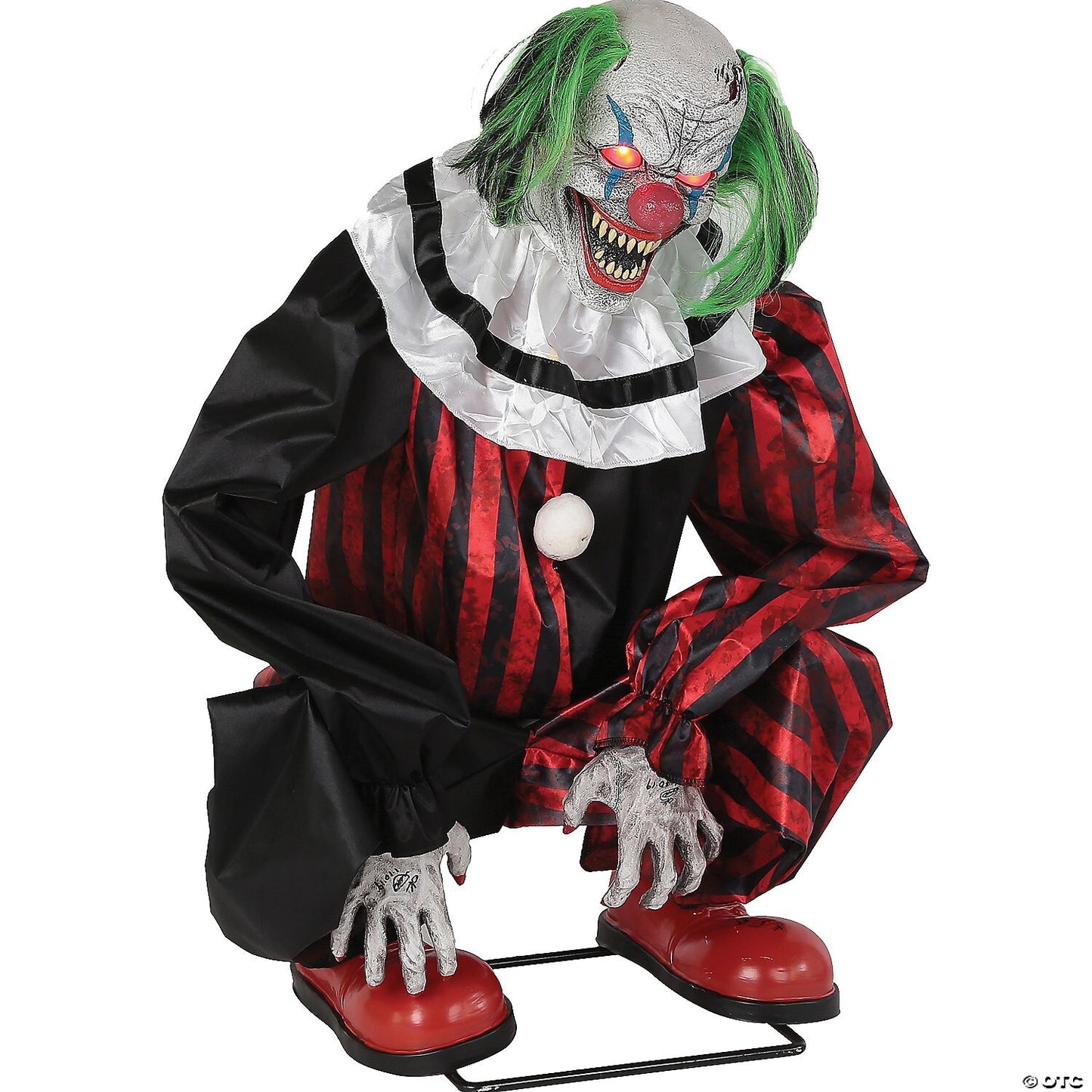 Life Size Evil Crouching Clown Animated Halloween Prop Haunted Circus Carnival