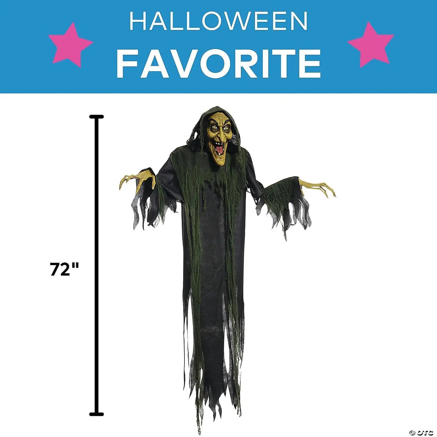 6 Ft Animated Hanging Witch
