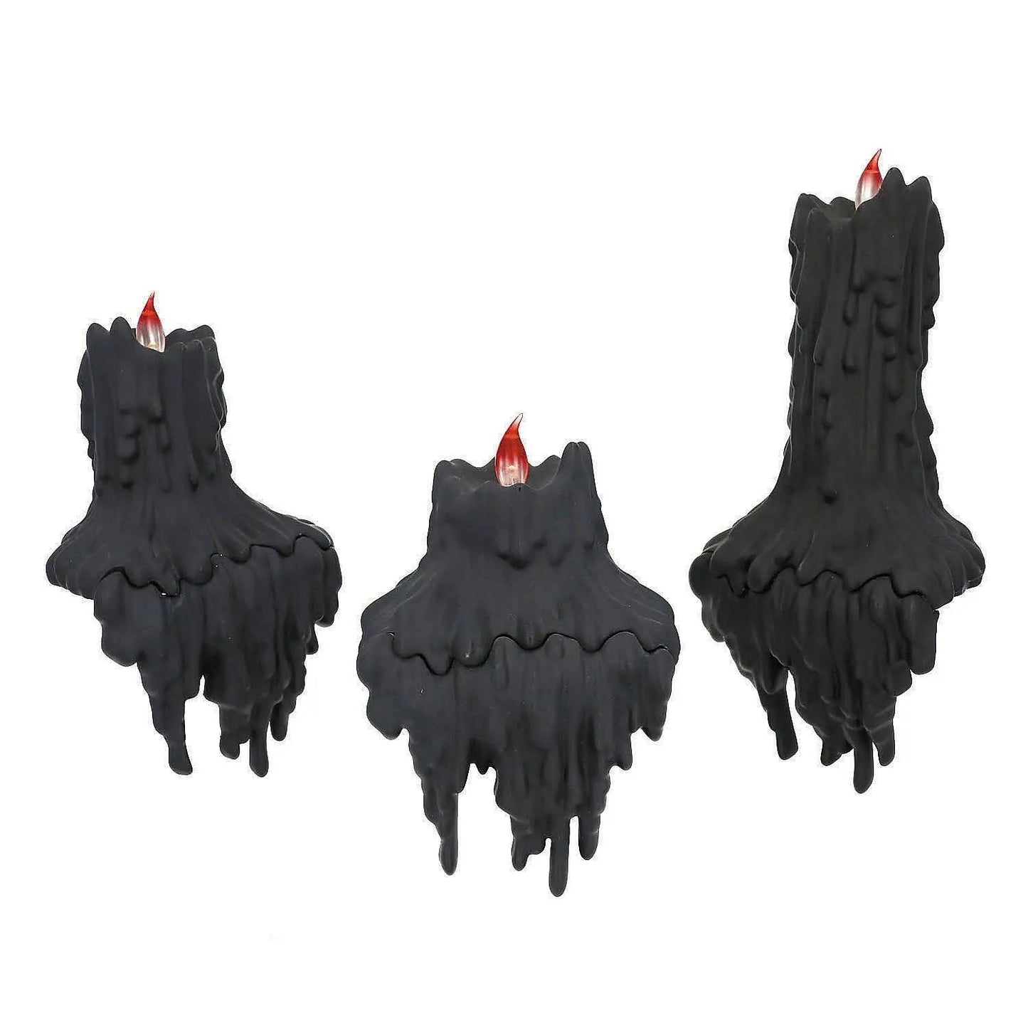Black Melting LED Lighted Candles Set Halloween Decoration
