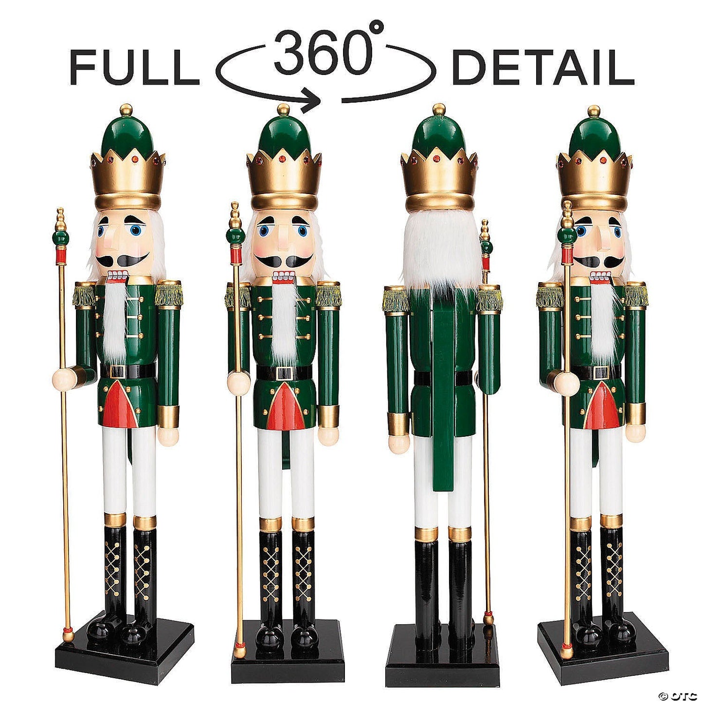 5 Ft Giant Nutcracker Toy Soldier Wood Christmas Outdoor Decoration Prop Green
