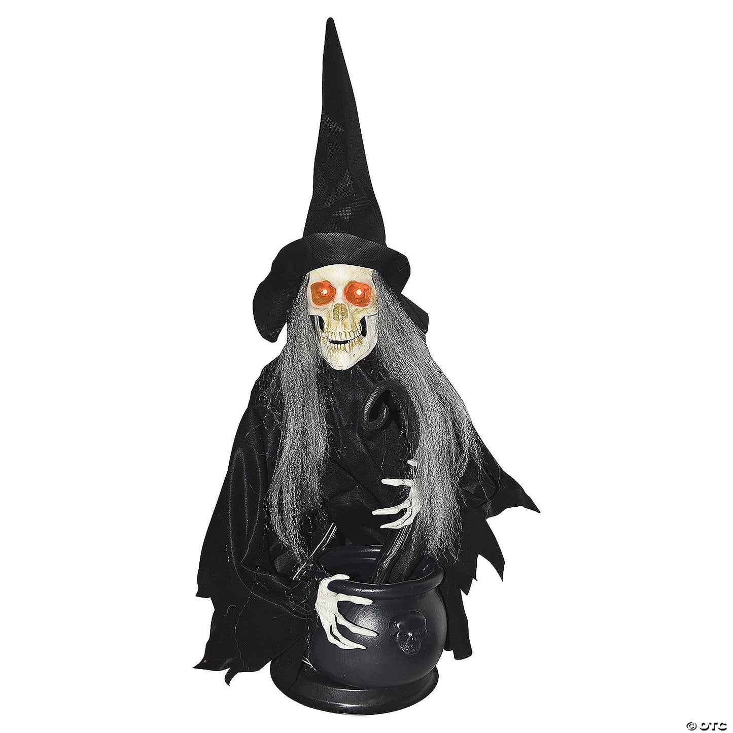 Witch Stirring Cauldron Animated Halloween Outdoor Decoration Haunted House Prop