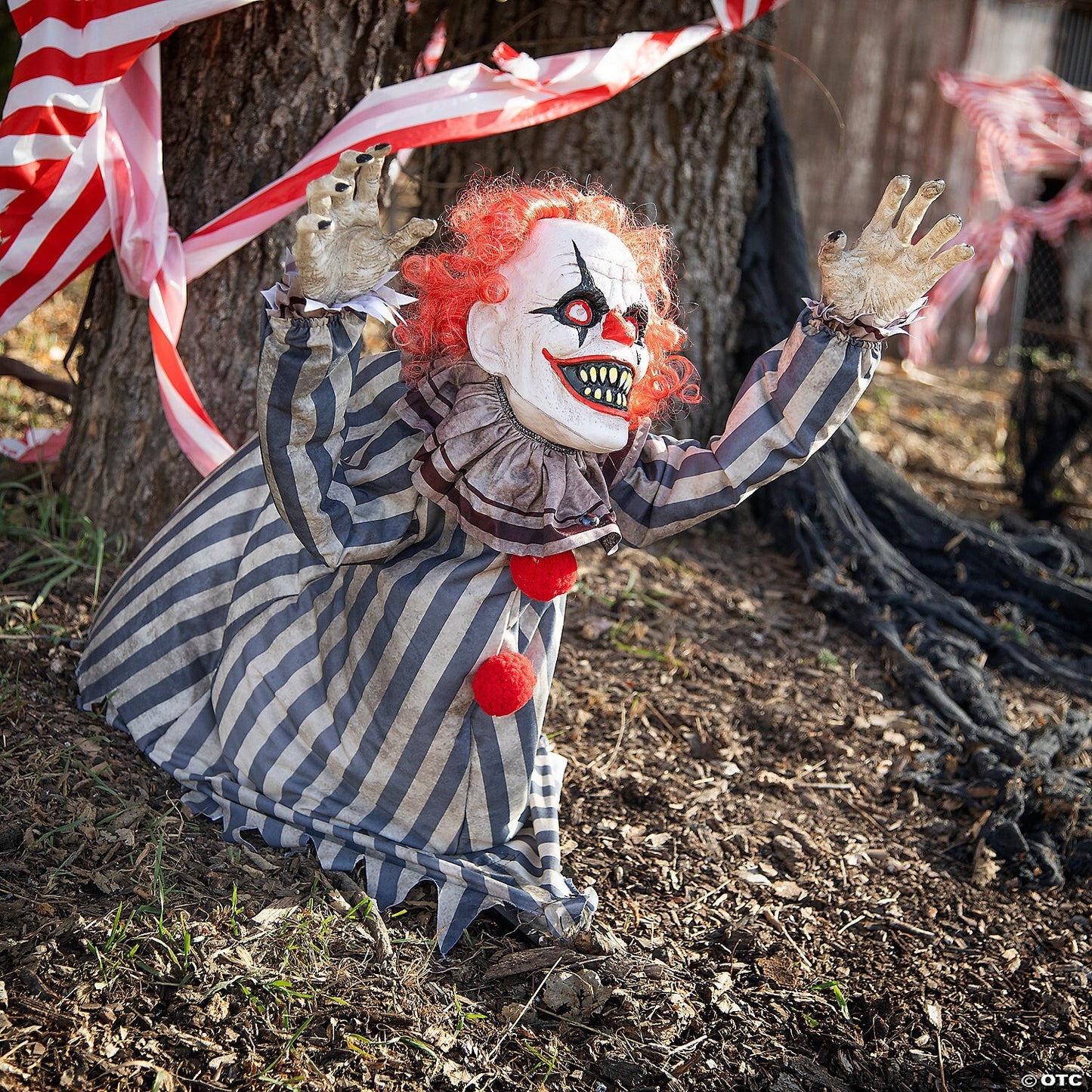 See Video! Jumping Clown Evil Animated Halloween Decoration Haunted Prop Outdoor