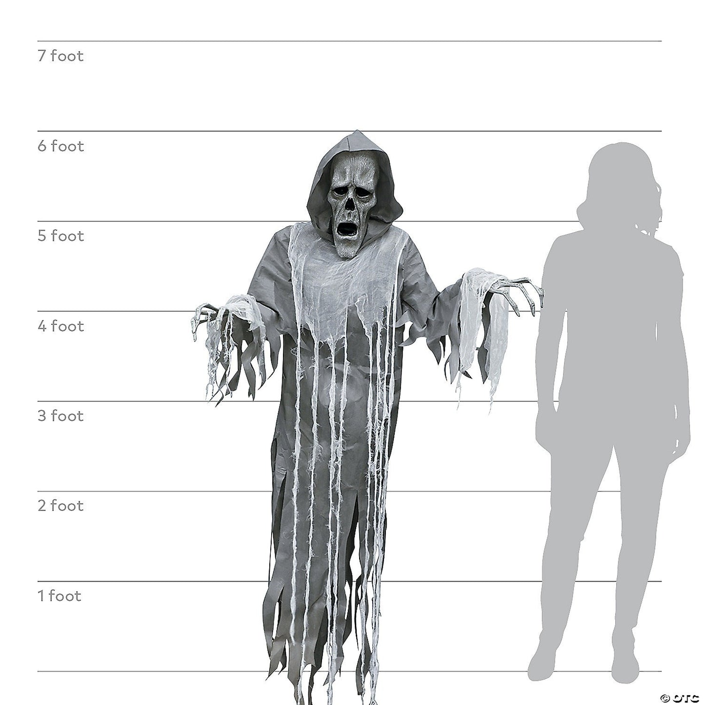 See Video! Life Size 6 Ft Hanging Phantom Ghost Animated Halloween Haunt Prop