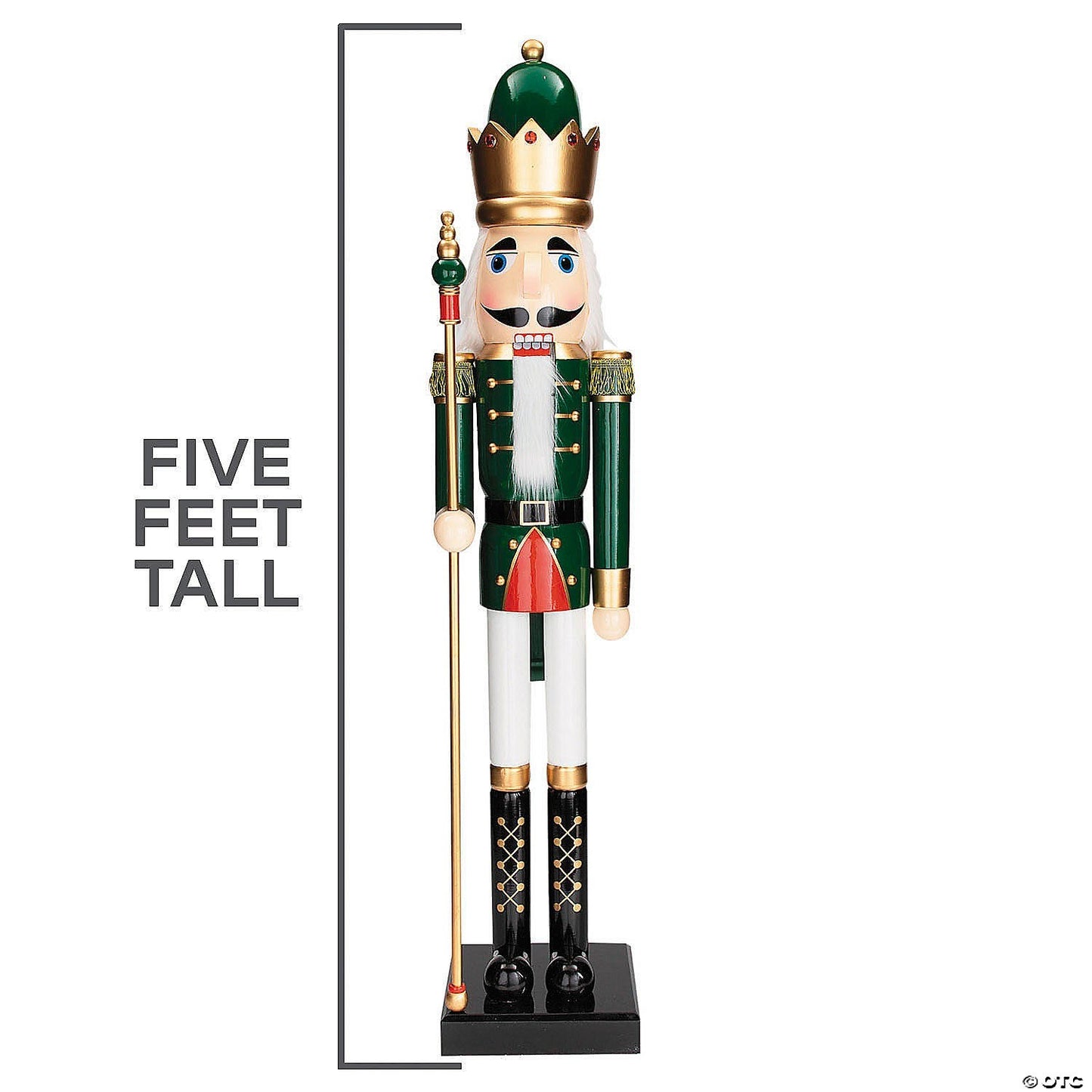 5 Ft Giant Nutcracker Toy Soldier Wood Christmas Outdoor Decoration Prop Green