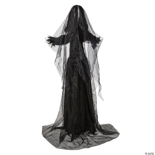 5 Ft Bride in Black Dress Animated Doll