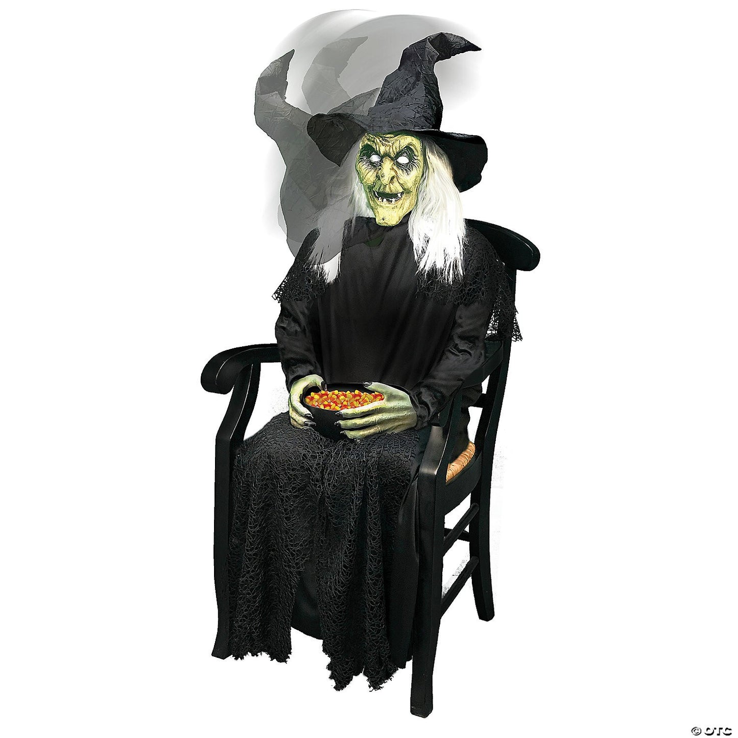 Sitting Witch Greeter Animatronic Halloween Decoration Haunted Prop Outdoor