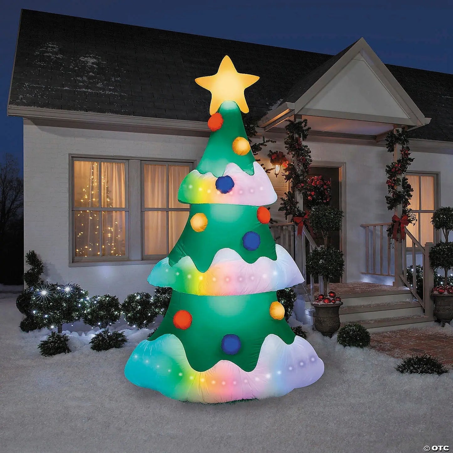 9Ft Inflatable Animated LightShow Rainbow Wave Christmas Tree