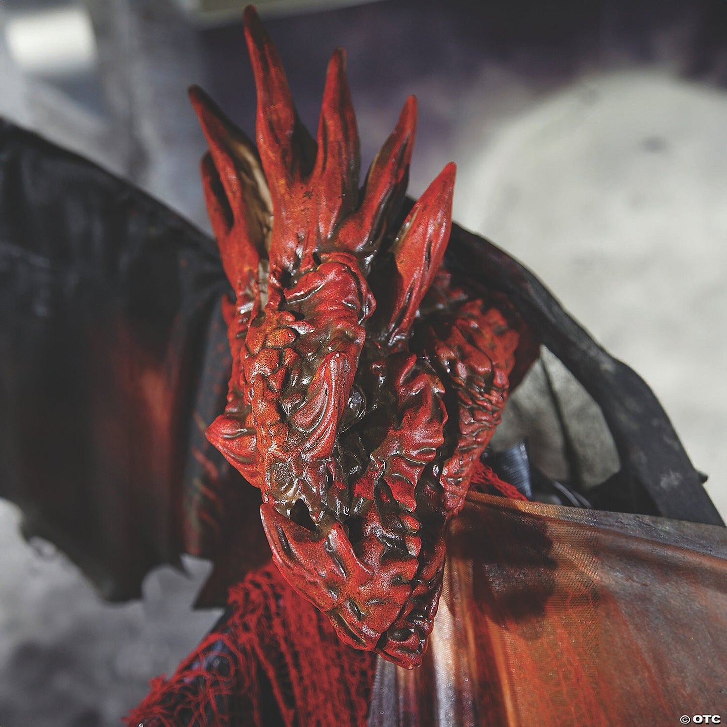 See Video! LifeSize 6' Red Dragon Animated Wings Halloween Haunt Yard Decor Prop