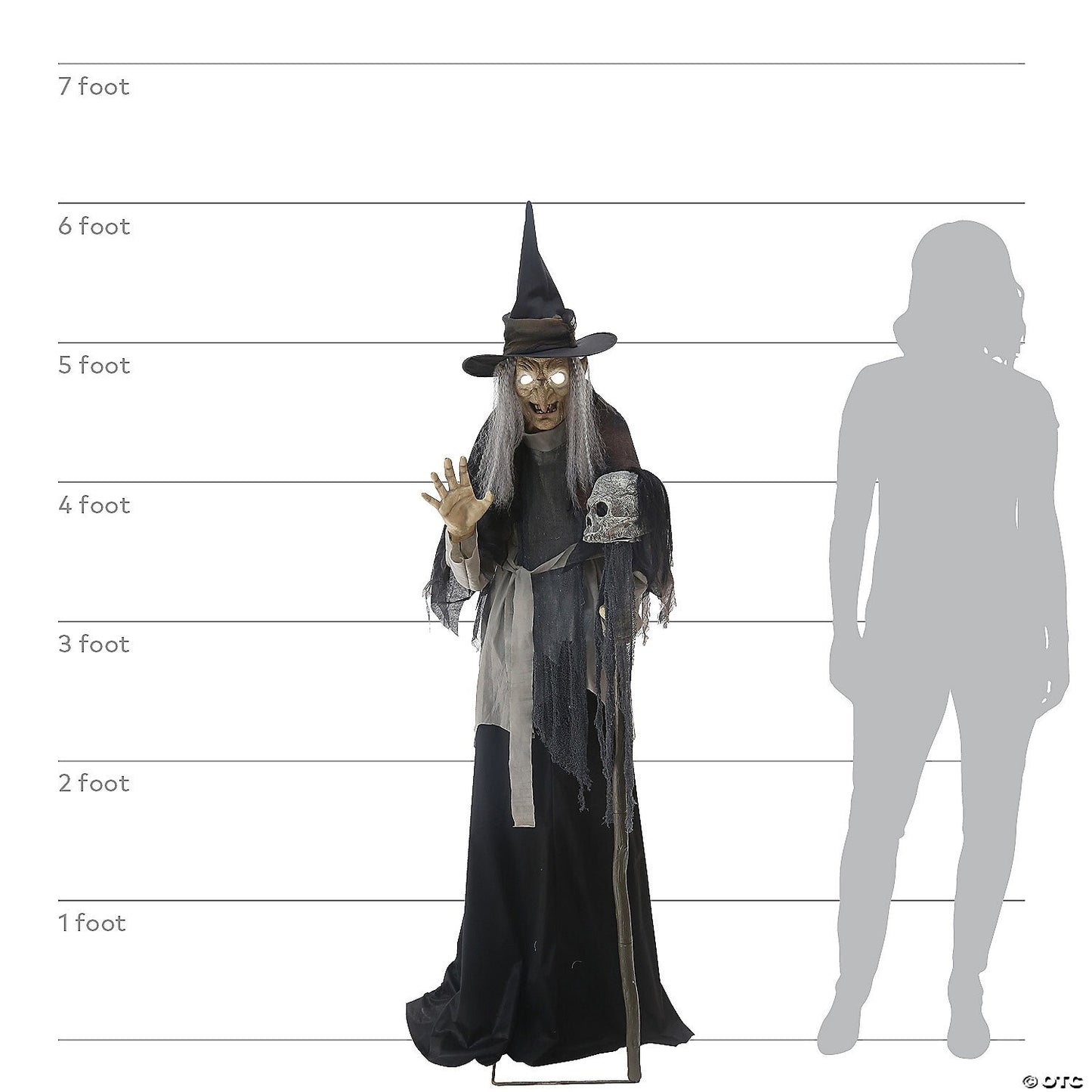 6 Ft Lunging Haggard Witch Crone Talk Animatronic Halloween Haunted Prop Decor