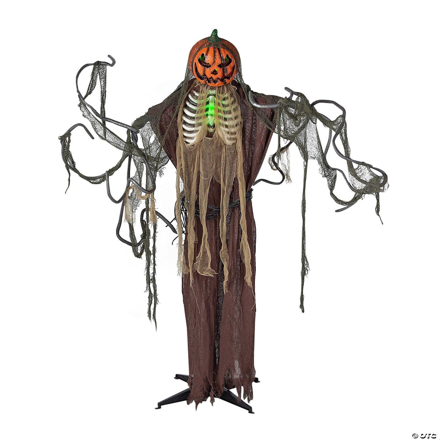 See Video! LifeSize 86" Jack o Lantern Man Animated Halloween Haunt Prop Outdoor