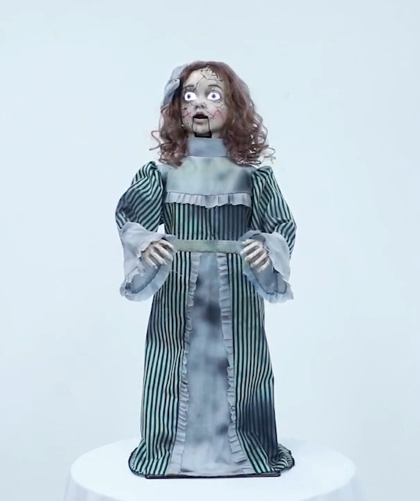 3 Ft Talking Evil Vintage Doll Ghost Animated Halloween Spirit Haunted Prop 2025