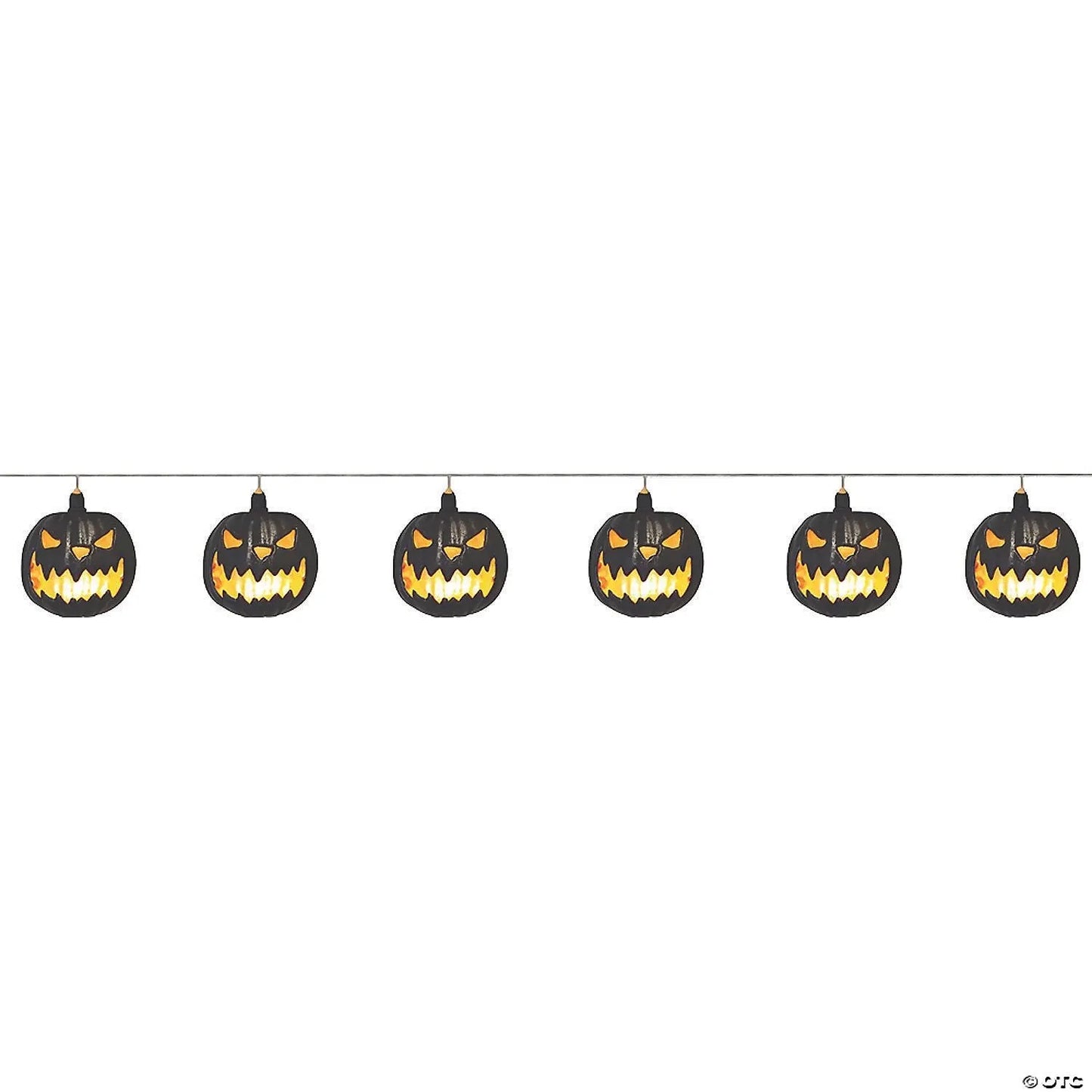 40" Black Jack o Lantern Pumpkin Light String