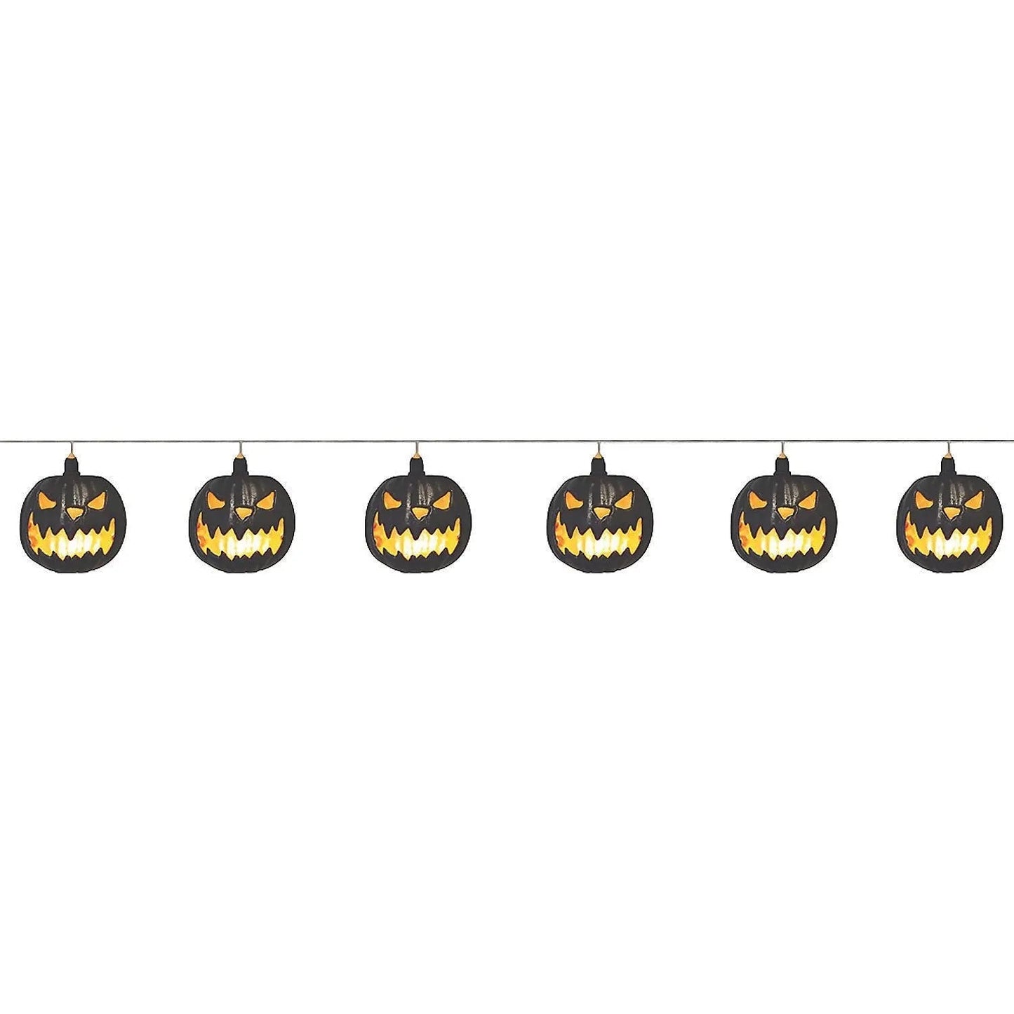40" Black Jack o Lantern Pumpkin Light String